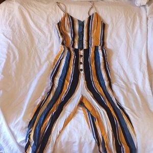 Striped button jumper